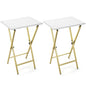 Acovy TV Tray Table Set of 2, TV Dinner Tray, Folding Table, Foldable TV-Trays, Side Table for Bed, Couch, Portable and Small Easy to Move, - color: Gold