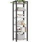 VASAGLE 6-Tier Bookshelf, Bookcase with Steel Frame, Book Shelf for Living Room, Home Office, Study, 11.8 x 15.7 x 73.2 Inches, Industrial Style, Heather Greige and Ink Black ULLS101B02 - color: Heather Greige + Ink Black, size: 6 Tiers (11.8"D x 15.7"W x