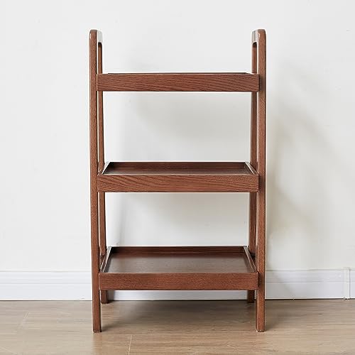 GDFStudio 3-Tier Wood Shoe Rack & Storage Bench,Versatile Organizer with Oak Frame & Timeless Design, Easy Assembly for Entryway,Living Room,Bedroom, Bathroom,Kitchen,Hallway,Walnut - color: Walnut