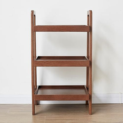 GDFStudio 3-Tier Wood Shoe Rack & Storage Bench,Versatile Organizer with Oak Frame & Timeless Design, Easy Assembly for Entryway,Living Room,Bedroom, Bathroom,Kitchen,Hallway,Walnut - color: Walnut