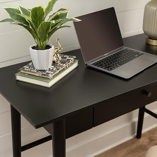 Linon Melissa Black Wooden One Drawer Writing Desk - color: Black