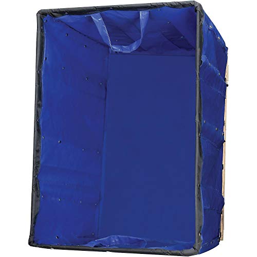 Global Industrial Vinyl Basket Bulk Truck, 16 Bushel Capacity, Blue | 40"L x 28-1/4"W x 37-1/2"H, Rolling Laundry Cart, Mail Handling Cart with Swivel Rubber Casters