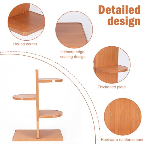 Bamboo Tabletop Plant Stand,3 Tier Indoor Succulent Plant Shelf for Windowsill & Desk, Corner Desktop Plant Holder,Sill Flower Countertop Display Organizer for Home Office Decor-16.3" Tall