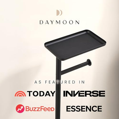 Day Moon™ - Toilet Paper Holder - Modern Roll Holder for Bathroom - 1 Pack - Free Standing - with Shelf, Black - color: Matte Black