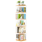 TAKEKIT 5-Tier Rotating Bookshelf, 360° Spinning Book Shelf Tower with Solid Wood & Clear Acrylic, Square Revolving Bookcase for Kids Room, Living Room, Bedroom and Office - color: Natural Square, size: 5-Tier