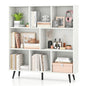 Tangkula 8-Cube Bookcase, Modern Storage Bookshelf with 5 Tapered Metal Legs & 2 Anti-Tip Kit, Freestanding Display Rack for Living Room, Study Room (8-Cube,White) - size: Standard 8-Cube