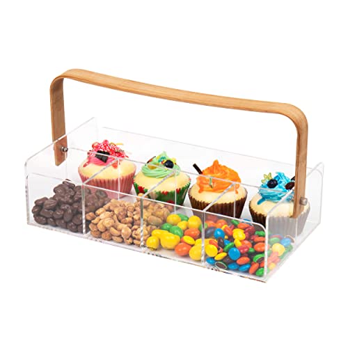Mind Reader Tea Bag Organizer, Tea Station, Countertop, Caddy, Rayon from Bamboo and Acrylic, 11.75"L x 6"W x 6"H, Brown - style: Tea Bag Basket
