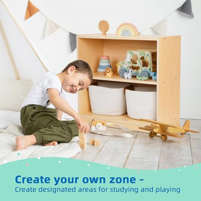OOOK Montessori Shelf and Toy Storage, Compact Toddler Bookshelf for Small Space, Wooden Storage Cabinet Shelves and Kids Bookcase for Classroom, Kindergarten, Kids Room, Playroom. - size: Compact Toddler Bookshelf