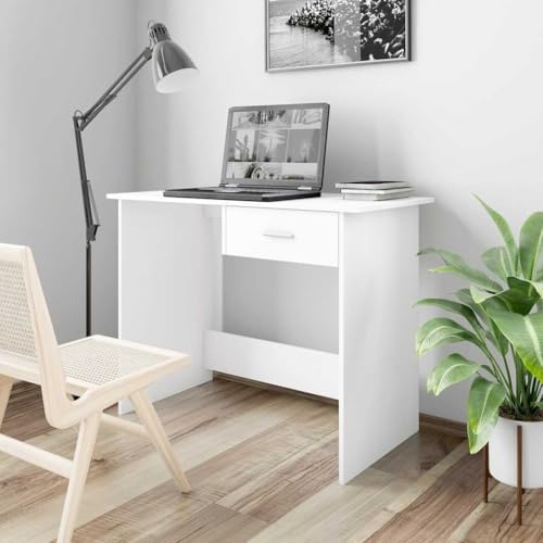 Modern Writing Desk for Home Office with Storage Drawer, Sleek Minimalist Design and Durable Matte Finish