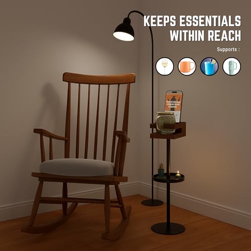 Drink Table for Small Spaces - Slim Pedestal Side Table with Real Wood Top & Stable Base for Coffee & Cocktails - Ideal for Tight Living Room & Bedroom Spaces (Walnut) - color: Walnut