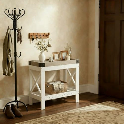 Narrow Side Table, End Table,Sofa Side Table, End Table Nightstand for Bedroom, Living Room, Small Spaces - color: White, style: Farmhouse