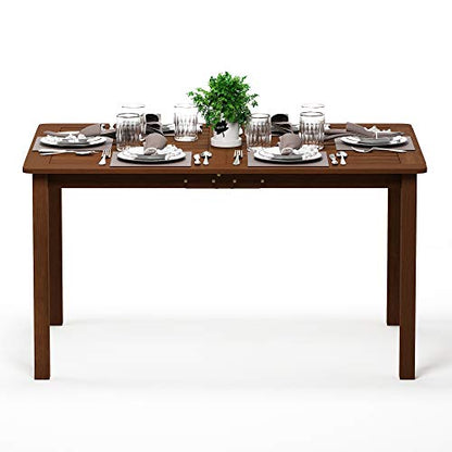 Furinno Tioman Outdoor Dining Table, Natural 35.5"D x 59.0"W x 29.0"H - color: Natural, size: 35.5"D x 59.0"W x 29.0"H