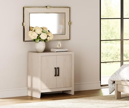 WAMPAT Farmhouse TV Stand with Storage Cabinet for TVs up to 50 Inch, 31.5" Entertainment Center, Media Console Table for Living Room, Dining Room & Entryway, Beige - color: Beige