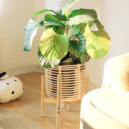 RETON Wood Plant Stand Indoor, Mid Century Modern Indoor Plant Stand, Wooden Plant Holder, Modern Bamboo Flower Pot Stand for Indoor, Outdoor, Garden, Yard, Office (13in, Large) - size: Large