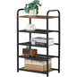 Narrow Vertical Shoe Rack for Entryway, 17.32" X 10.24" X 29.13" | 5-Tier Tall Shoe Storage Organizer Metal Wood, Mesh Shelves, Wooden Top, Small Space Shoe Shelf for Front Door, Closet,Garage - size: 17.32" X 10.24" X 29.13"