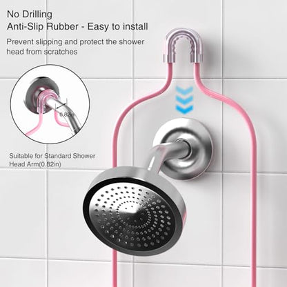 DAOYA Pink 3-Tier Over Head Shower Caddy with Soap Holder & 6 Hooks - Hanging Shower Caddy for Bathroom Organizer - color: Pink