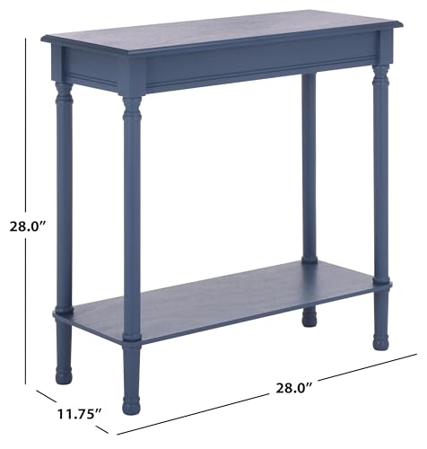 SAFAVIEH Furniture - Tinsley Rectangle Console Table - Blue - Solid Wood - Farmhouse Turned-Leg Design - Ideal for Entryway, Living Room, Hallway, 28" W x 11.75" D x 28" H (CNS5724F) - color: Blue