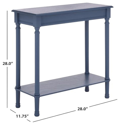 SAFAVIEH Furniture - Tinsley Rectangle Console Table - Blue - Solid Wood - Farmhouse Turned-Leg Design - Ideal for Entryway, Living Room, Hallway, 28" W x 11.75" D x 28" H (CNS5724F) - color: Blue