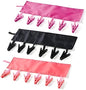 TamBee Travel Hangers Foldable for Suitcase Clothespin Travel Portable Folding Clothes Drying Hanger with 6 Clips Pack of 3 (Black, Red, Rose red) - color: Black, Red, Rose Red