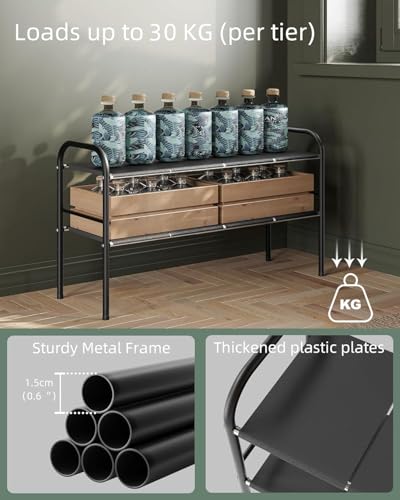 NETEL Under Sink Organizers and Storage, 2 Tier Expandable Under Cabinet Organizer Shelf with 8 Removable Panels,Expandable Shelf for Cupboard,Kitchen,Bathroom,Shoe Storage Rack - size: 8 Panels