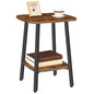 HOOBRO 2-Tier Square Side Table, Small Sofa End Table, Modern Simple Nightstand with Storage Shelves for Small Spaces, Living Room Bedroom Accent Table, 15.7"L x 15.7"W x 24"H, Rustic Brown BF181BZ01 - color: Rustic Brown + Black