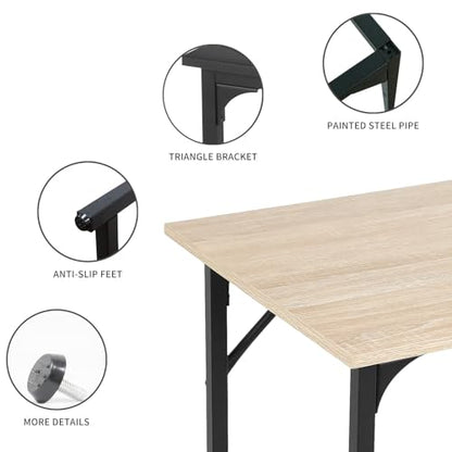 HCY Computer Desk 39 inch Writing Desk Home Office Study Workstation Modern PC Laptop Sturdy Simple Gaming Desk with Metal Frame (Nature) 39x20x29 - color: Nature, size: 39 inch