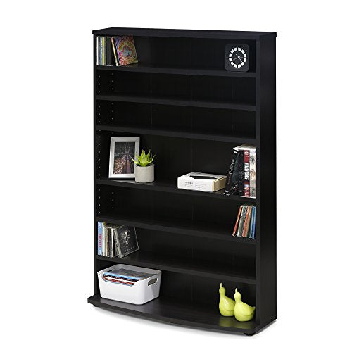 FURINNO JAYA 6-Tier Multimedia Storage Tower, Espresso - color: Espresso, size: 6-Shelf