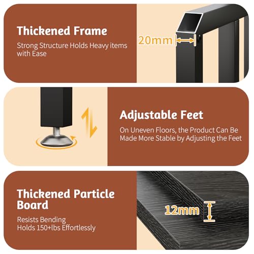 METYERRY 5-Tier Mini Fridge Stand, Bakers Rack with Storage,Multi-Purpose Microwave Stand,Mini Fridge Cabinet,Mini Fridge Shelf for Office,Kitchen,Living Room,Coffee Bar,Black - color: Black
