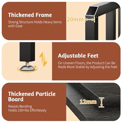 METYERRY 5-Tier Mini Fridge Stand, Bakers Rack with Storage,Multi-Purpose Microwave Stand,Mini Fridge Cabinet,Mini Fridge Shelf for Office,Kitchen,Living Room,Coffee Bar,Black - color: Black