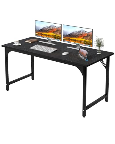 Computer Desk, 47.2" Office Desk, Extra Wide 23.62” Deep Desktop, 0.59” Thick Heavy-Duty Home Office Desks, Office Table with Steel Frame, Modern Wood PC Desk for Bedroom Study Writing Gaming Work