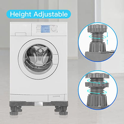 Nefish Mini Fridge Stand Adjustable Refrigerator Stand with 4 Strong Feet Universal Stand Base Washing Machine Stand Washer and Dryer Pedestals Multi-Functional Base for Appliance (Grey) - style: Grey-4 Feet