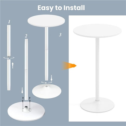 ERGOMASTER Cocktail Table,Two-in-one Modern Style Standing Circular Bar Table 40"/22" Two Convertible Height Suitable for Dining Room, Restaurant, Kitchen (2, White) - color: White, size: Diameter：23.99‘’