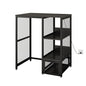 METYERRY Kitchen Bakers Rack with Power Outlet, Microwave Stand with Drawer, Mini Fridge Stand with Adjustable Shelves,Mini Fridge Cabinet Suitable for Dining Room, Dorm,Home, Black - color: Black