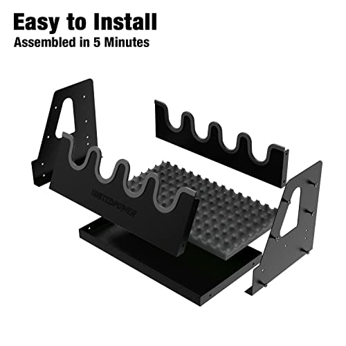 UNITEDPOWER Metal Pistol Rack, Handgun Holder for Gun Cabinet Storage, Revolvers Safe Organizer, 4 Gun Stand Fit Most Pistols, Black