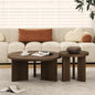 Nesting Coffee Table Set of 2, Brown | Modern Wooden Coffee Table, Circle Tea Table and End Table Set, Accent Center Tables for Living Room, Office - color: Brown, style: Coffee Table Set of 2