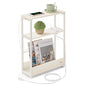VASAGLE Side Table with Charging Station, Narrow End Table, 3-Tier Nightstand, Sofa Table for Small Spaces, Magazine Rack, for Living Room, Bedroom, Study, Cream White ULET335W01 - color: Cream White