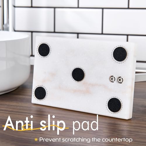 KOKOSIRI Hand Towel Holder Standing Towel Rack with Steady Marble Base for Bathroom Vanity Countertop, Brushed Stainless Steel 15.7'' Height THS0006-BR - color: Brushed Nickel, size: 1-Bar