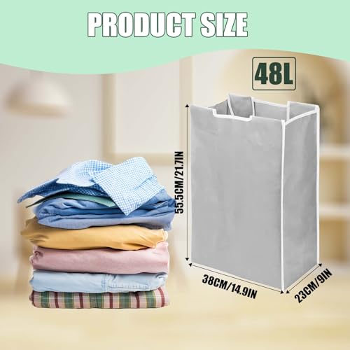 3 Pcs Laundry Sorter Replacement Bags Hamper Cart Removable Replacement Laundry Storage Organizer Bag Hamper Liner, 14.9 x 9 x 21.7 Inch (Light Gray)