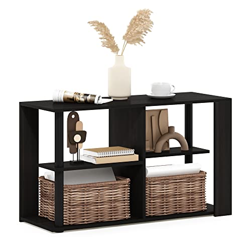 Furinno Romain Narrow End Table with Shelves, Espresso/Black - color: Espresso/Black, size: Narrow End Table