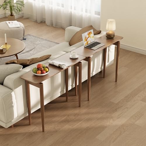 AQIMUELE Wood Console Table Walnut Entryway Table, Thin Console Table, Sofa Tables for Living Room (39.4'') - color: Walnut, size: 39.4"W x 11.8"D x 29.9"H
