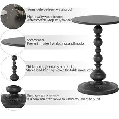 Pedestal Metal Round Side Table, Sofa Table, Small TV Tray Table for The Sofa in The Living Room and Bedroom, Bed, Chair, Mini Coffee Table, Headboard Table, 20.47 (H) *13.77 (W) - color: 1pcs - Black Upgrade Iron Table