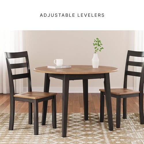 Signature Design by Ashley Gesthaven Solid Wood Frame Dining Chair, Set of 2, Natural/Brown - color: Light Brown & Dark Brown