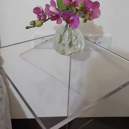 Acrylic End Table for Nightstand,21" H C-Shaped End Table for Living Room,Bedside Table for Bedroom.Side Tables for Living Room for Small Spaces,Clear - size: C Shape-13.7" D x 13.7" W x 21.6" H