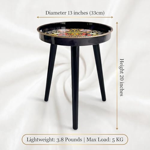 Round Indoor Side Tables with Detachable Wooden 3 Legs, Versatile Tray Table, Perfect for Round Coffee Table Tea, and Relaxation Time 17.7 Inch (Strawberry) - color: Strawberry