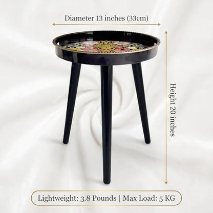 Round Indoor Side Tables with Detachable Wooden 3 Legs, Versatile Tray Table, Perfect for Round Coffee Table Tea, and Relaxation Time 17.7 Inch (Strawberry) - color: Strawberry