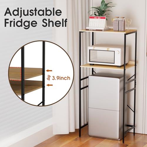 Mini Fridge Shelf Mini Fridge and Microwave Stand Over Mini Fridge Storage Rack Height Adjustable Microwave and Fridge Stand Suitable for Dorm, Kitchens, Offices, Yellow - color: Yellow