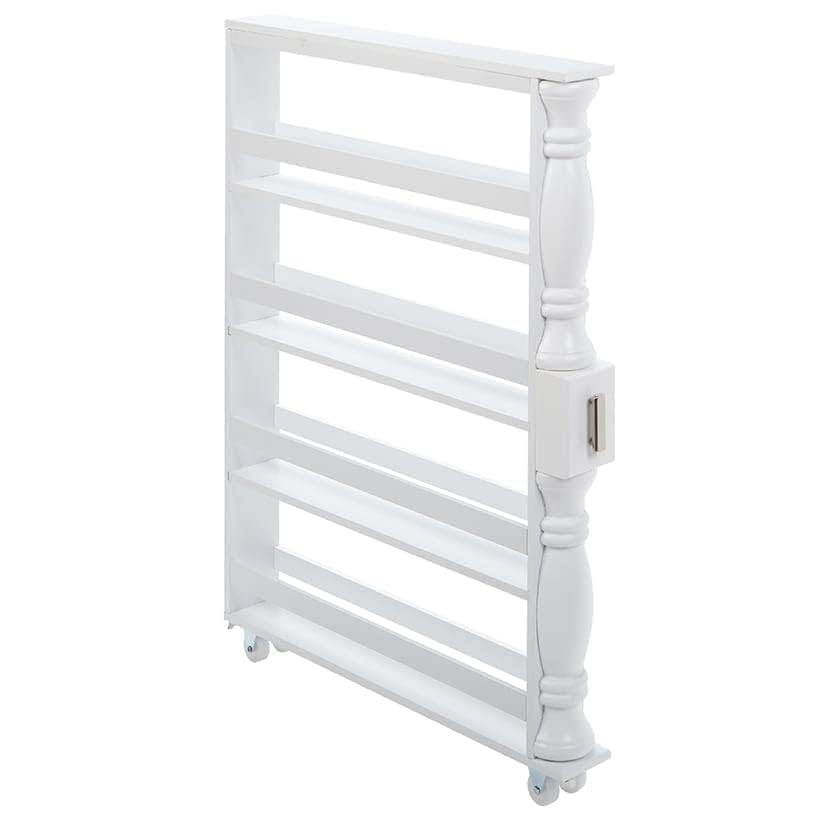 Slim Rolling Can and Spice Racks - White - color: White