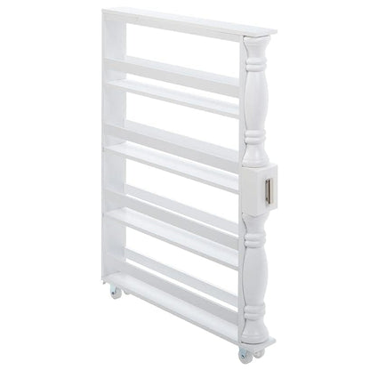 Slim Rolling Can and Spice Racks - White - color: White