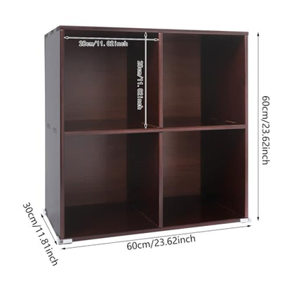 4 Cube Wooden Bookcase, Modern Floor Standing Storage Shelf for Living Room Bedroom Office, 11 * 11in Cubes, Easy Assembly - size: 4 Cube B