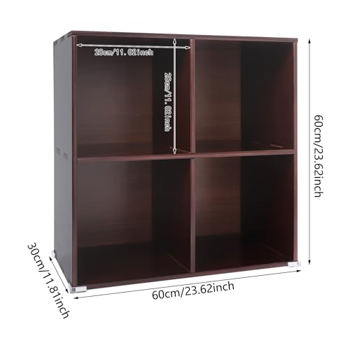 4 Cube Solid Wood Bookcase, 2-Tier Floor Standing Storage Shelf | with Open Cubes, Vertical or Horizontal Bookcase for Bedroom Living Room Office - 23.62"L x 11.81"W x 23.62"H (4-Cube) - size: 4-Cube